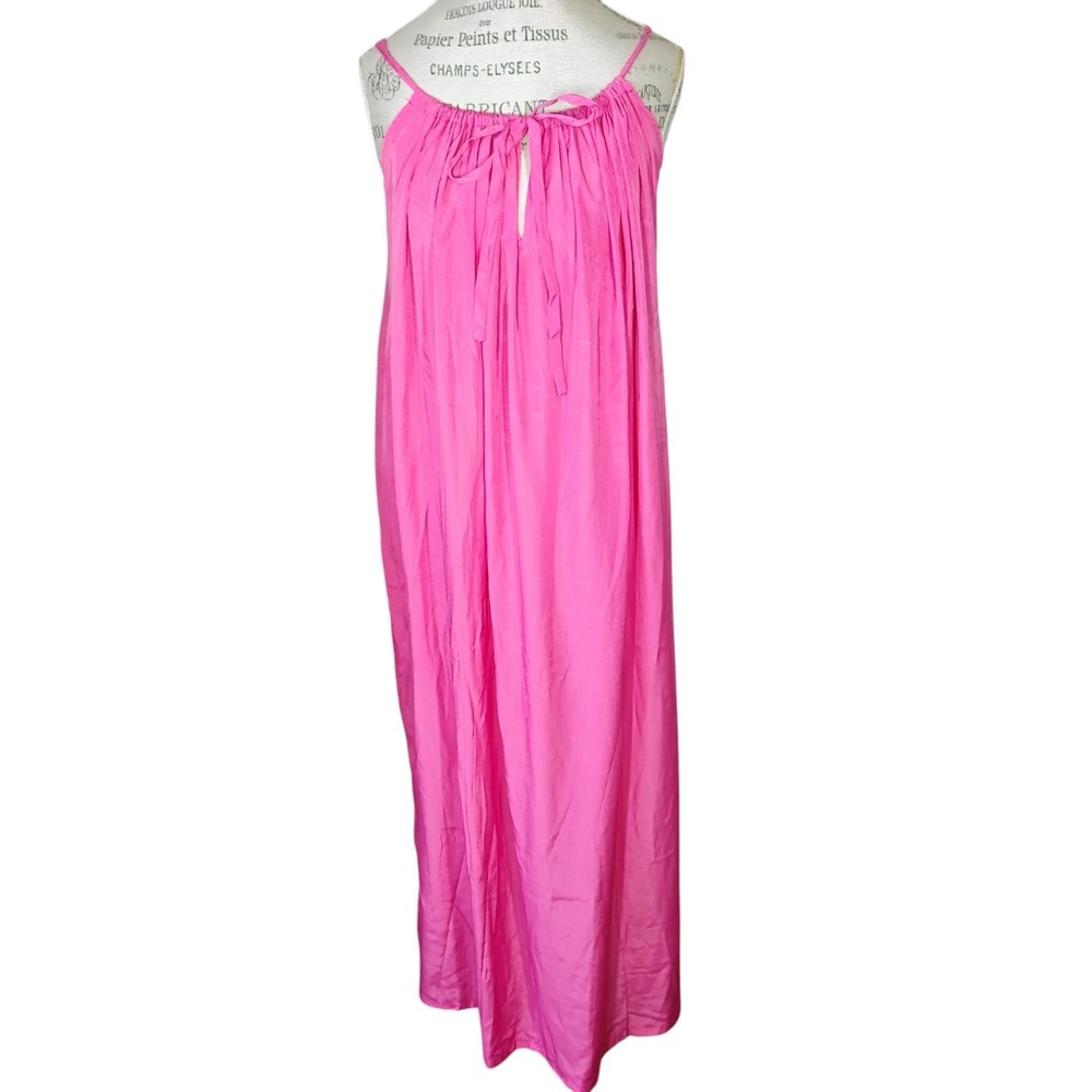 NWT Mersea The Patio Dress Pink Full Length Women's One Size Pockets Feminine